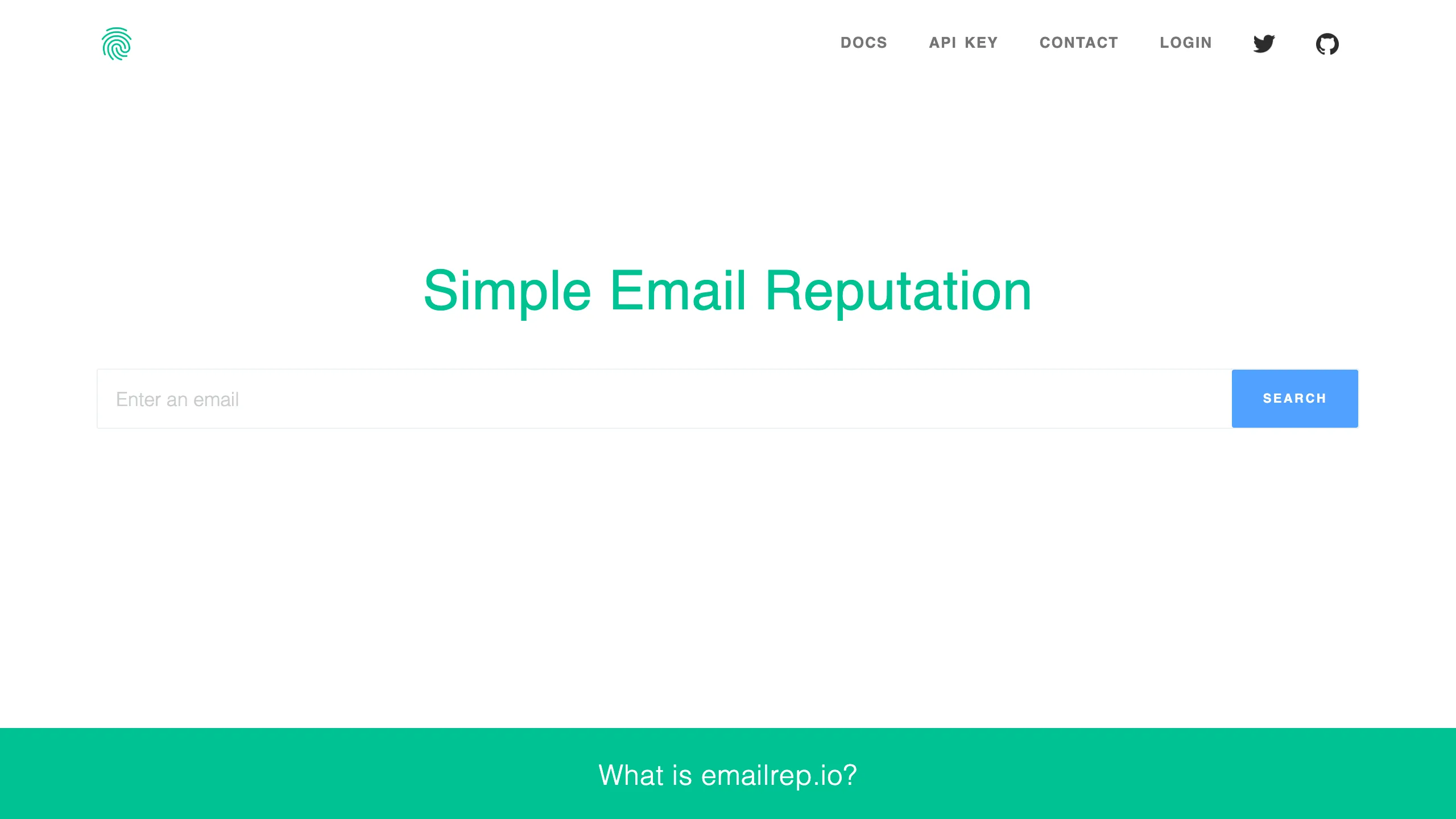 EmailRep.io homepage