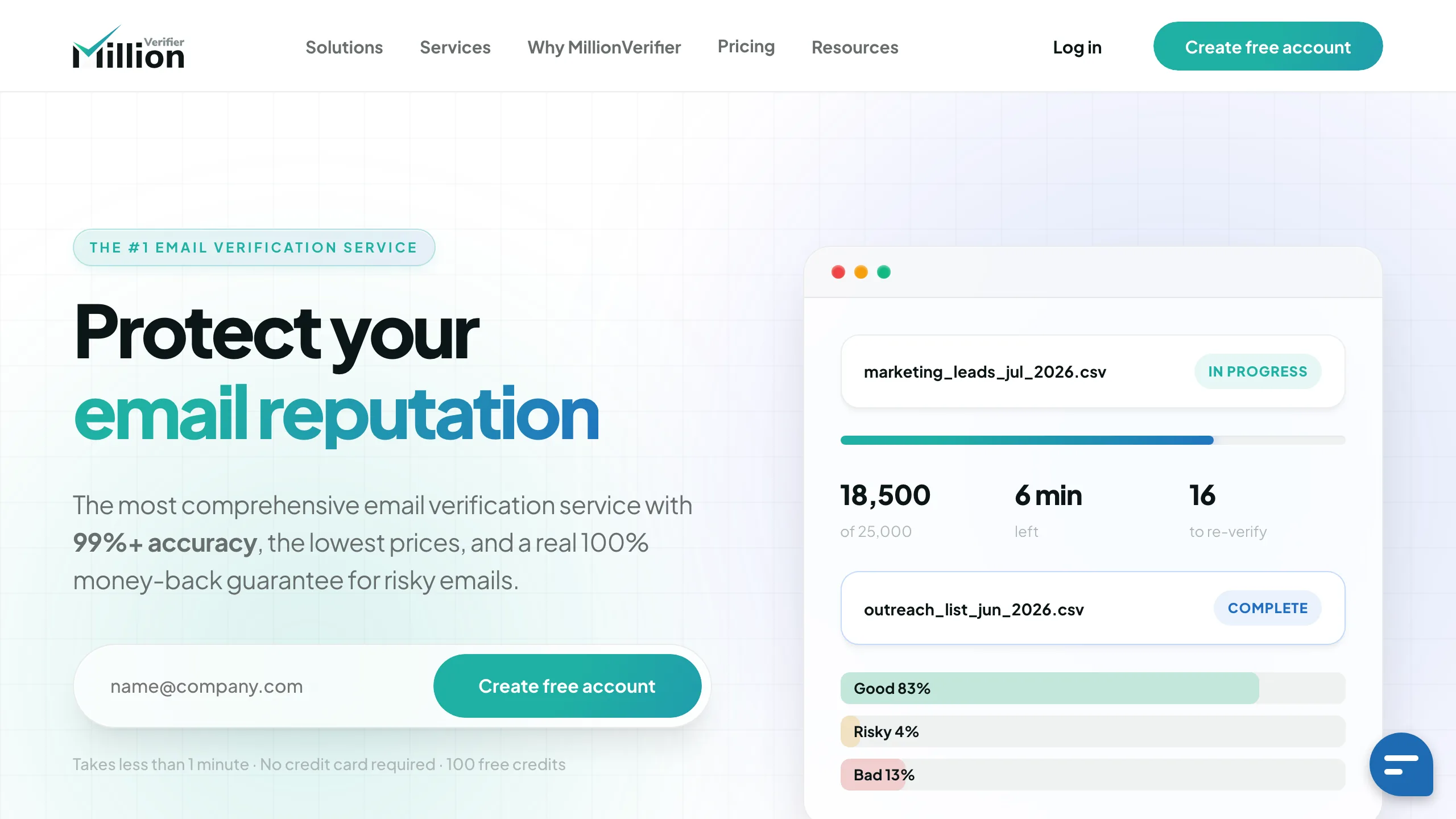 MillionVerifier homepage